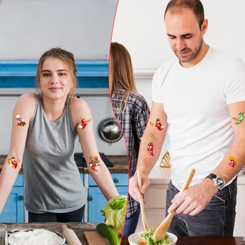 Chili Cook off Temporary Tattoos - Lovarywow 200+ Chili Cook off Decorations for Party Cute Pepper Temporary Tattoos Stickers Gifts Chili Cookoff Prizes Rewards Red Pepper Party Supplies Favors Decor