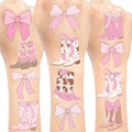 Cowgirl Boots and Bows Temporary Tattoos - 12 Sheet Party Favors