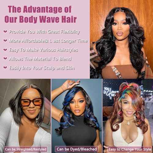 Body Wave Human Hair Bundles with Frontal (10 10 12 12+10Frontal) 12A 4 Bundles Human Hair with Closure 13x4 HD Lace Frontal 100% Unprocessed Brazilian Virgin Hair