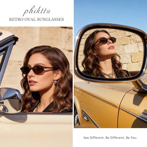 Retro Oval Cat Eye Sunglasses for Women UV400
