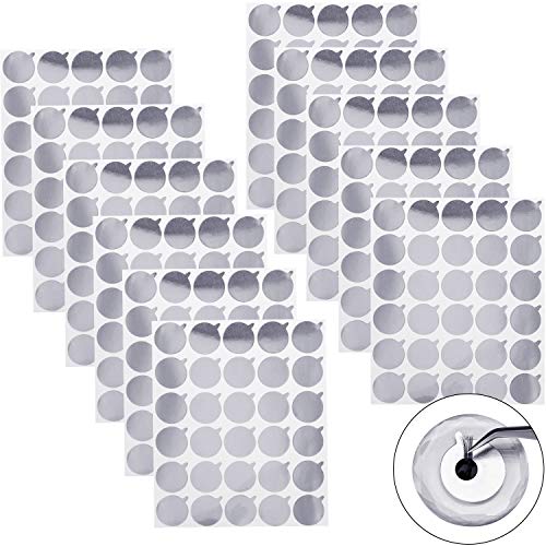 Outus 1 Inch Disposable Eyelash Glue Stickers Waterproof Glue Aluminum Foil Stickers Eyelash Holder Pallet Sticker for Makeup Tool Supplie(32 Sheets, 960 Pieces)