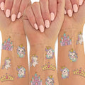 Unicorn Princess Temporary Tattoos - 25 Pack Metallic Flash Tats