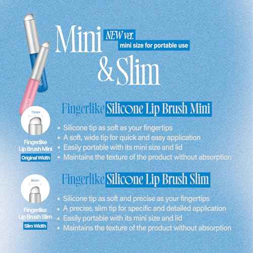 fwee Fingerlike Silicone Lip Brush Slim | Multi-purpose Makeup Blending Brush with Lid