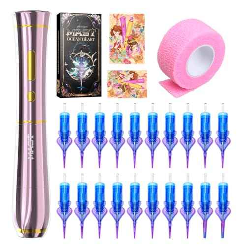 Mast Tattoo P40 Wireless Tattoo Pen Machine Rotary Tattoo Gun Pink Color Lightweight Digital Display Slim Frame for Women Aritst