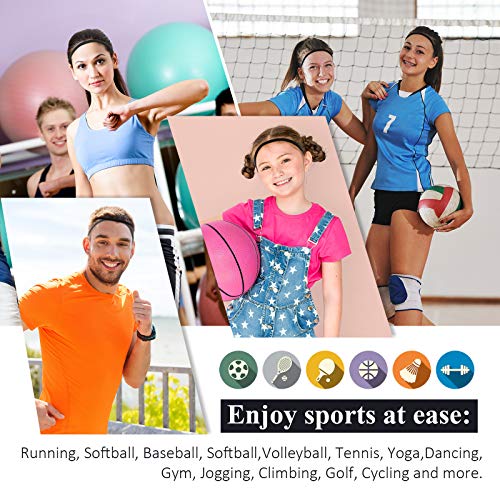 4-Pack Elastic Sports Headbands Non-Slip Hair Bands