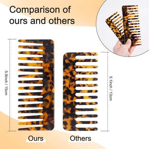 TaShow Wide Tooth Detangling Comb 2-Pack for Curly Hair