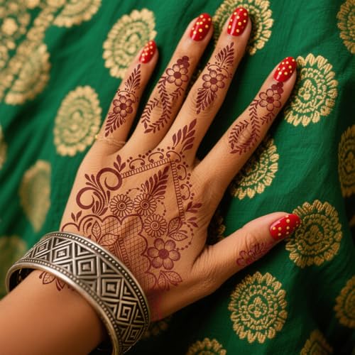 Large Hand Tattoo Stickers – Waterproof Henna-Style Temporary Tattoos