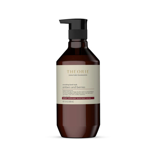 Theorie Embers and Berries Hand and Body Wash - Signature Fragrances Collection - Vegan, Luxury Soap with Notes of Saffron, Juniper Berry, Black Violet & Vetiver, Pump Bottle 400mL