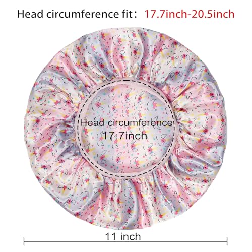 Satin Sleep Bonnet for Kids - 3 Pack Hair Cap for Curly Hair