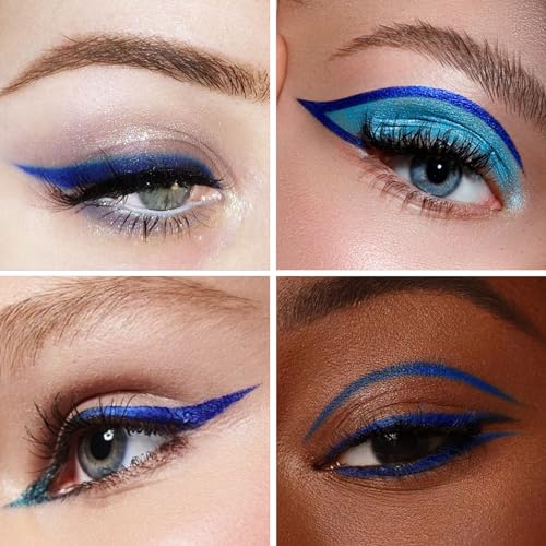 Waterproof Blue Eyeliner & Orange Eyeshadow Palette Set