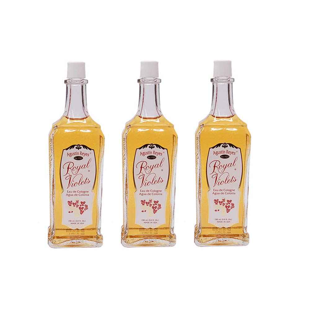 (Pack of 3) Royal Violets By Agustin Reyes 5 Oz Agua De Colonia Eau De Cologne Glass Bottle by Vetrarian
