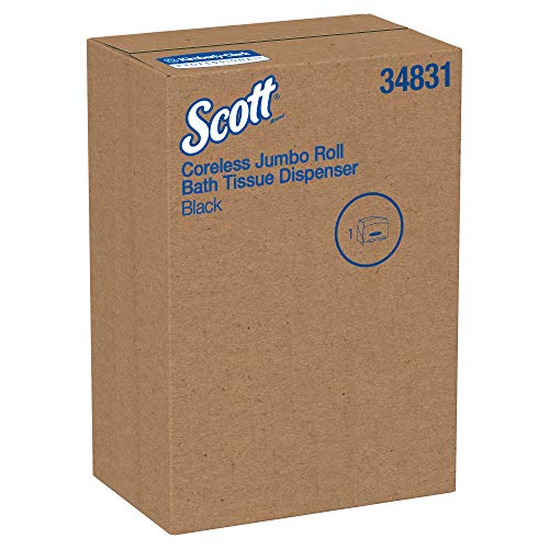 Kimberly-Clark Scott Pro MOD Jumbo Roll (JRT) Coreless Toilet Paper Dispenser (34831), 14.13¡± x 13.39¡± x 5.87¡±, Smoke / Black