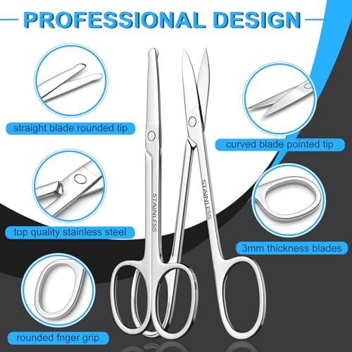 Safety Grooming Scissors Set - Curved & Rounded Tips, 2 Pack