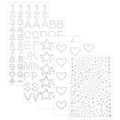 5Pc Rhinestone Stickers Heart Numbers Letters Self-Adhesive