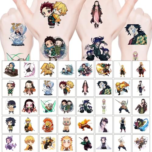40pcs Demon Slayer Temporary Tattoos for Kids