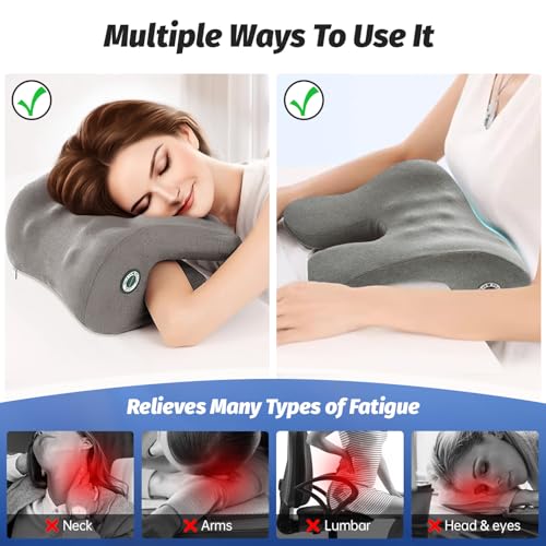 Adjustable Office Chair Pillow with Headrest & Memory Foam Neck Support