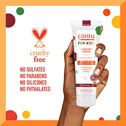 Cantu Care for Kids Sulfate-Free Curling Cream with Shea Butter, 8 oz (3-Pack)