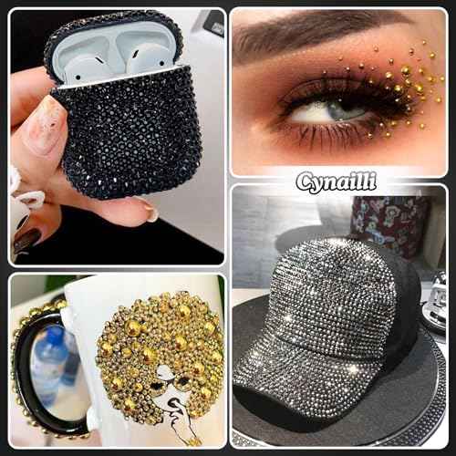 2 Boxes Gold Black Flatback Pearls and Resin Rhinestones for Crafting, 3-6 mm Jelly Rhinestones, Mixed Size Half Pearl Bedazzling Gems for Nail DIY Crafts Mugs Bottles Tumblers Clothes Makeup