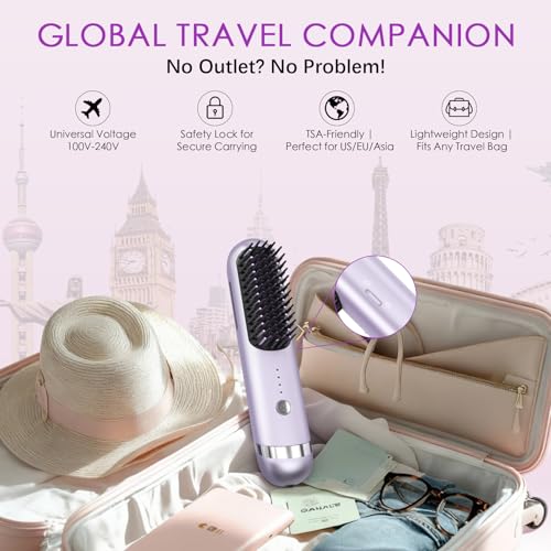 Go Brush Pro 2026 Cordless Hair Straightener, 280M Plasma