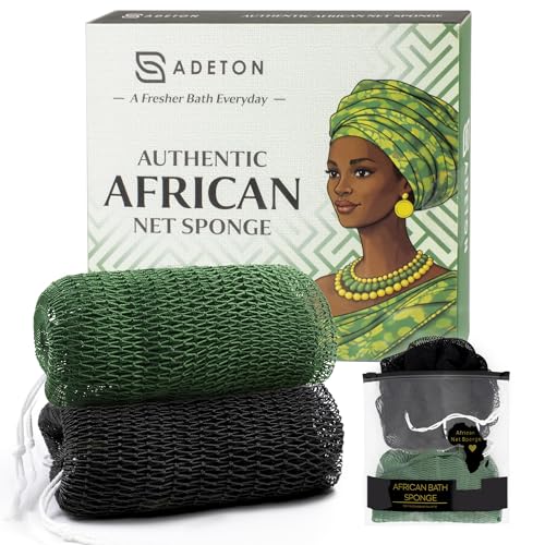 African Net Sponge Exfoliating Body Scrubber 45" - 2 Pack