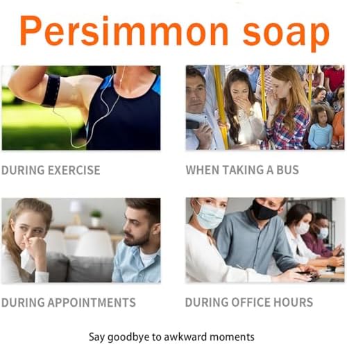 2 PCS Persimmon Soap Bar for Body Odor Control ? Natural & Organic Deodorant for Old People Smell. Handmade Bar Soap Removes Strong Odor, Deeply Cleansing & Moisturizing for Women & Men