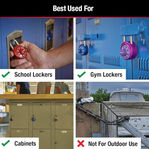 Master Lock Locker Lock, Combination Lock for Gym and School Locker, Blue, 1528D