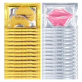 24K Gold Eye Patches & Lip Masks Set - 30 Pieces