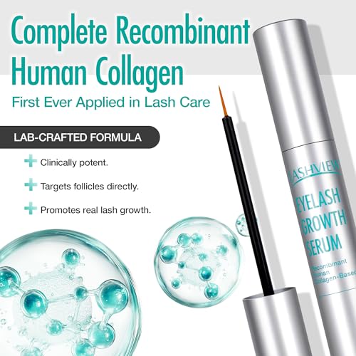 LASHVIEW Eyelash Growth Serum (0.17fl.oz / 5ml) - Premium Lash Enhancer for Longer, Thicker, Fuller Lashes - Strengthens & Conditions Lashes - Safe & Effective Formula for Visible Results in 2 Weeks
