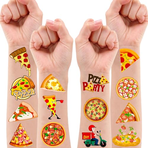102 PCS Pizza Temporary Tattoos for Kids | Party Favors