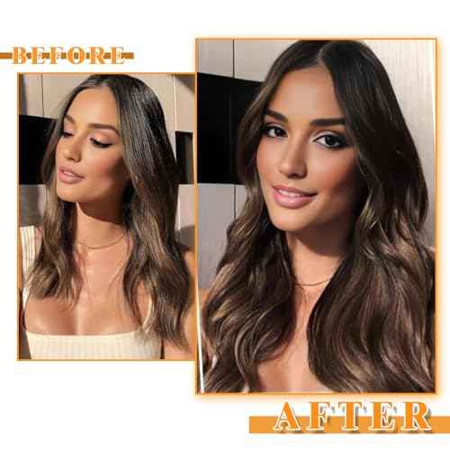 YDDM Tape in Hair Extensions Human Hair, Balayage Dark Brown to Chestnut Brown 20pcs 18 Inch 100% Remy Human Hair for Women Straight Seamless Invisible Tape in Hair Extensions(2/2/6#, 18 inch)