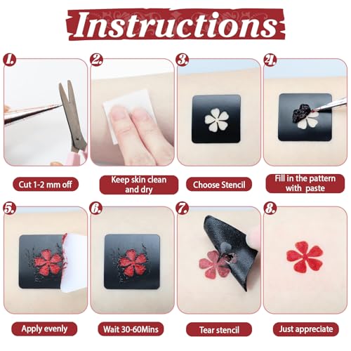 InkForge Temporary Tattoo Kit - Waterproof 4 Pcs in 3 Colors
