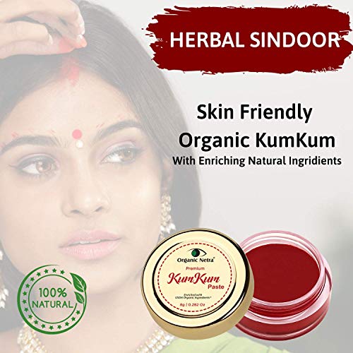 Organic Netra Kumkum Sindoor Paste - Waterproof, Long Lasting