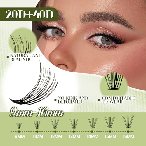 DIY Lash Extension Clusters Kit - 280pcs 20D+40D Volume Lashes
