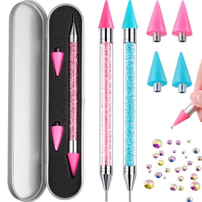 Tatuo Rhinestone Picker Wax Pen Dual-Ended Nail Art Tool 2-Pack