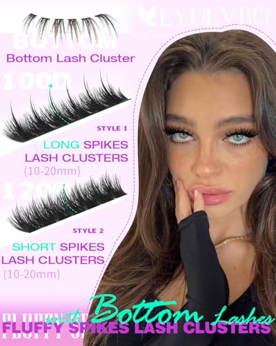 Fluffy Lash Clusters with Bottom Lashes – Volume D Curl 10-20mm