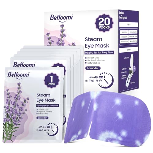 BeHoomi Steam Eye Mask 20 Pack - Self Heating Warm Compress