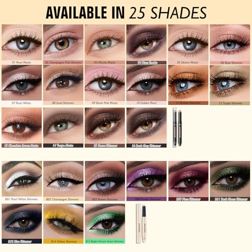 Wugbc Dark Green Shimmer Eyeshadow Stick B11 Dual-Ended Makeup Primer & Smudger