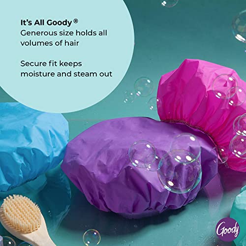 Goody Shower Cap 3 Pack - Waterproof Hair Protection