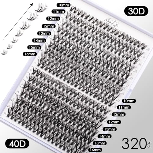 Lash Clusters DIY Kit 320pcs Individual Extensions 10-16mm
