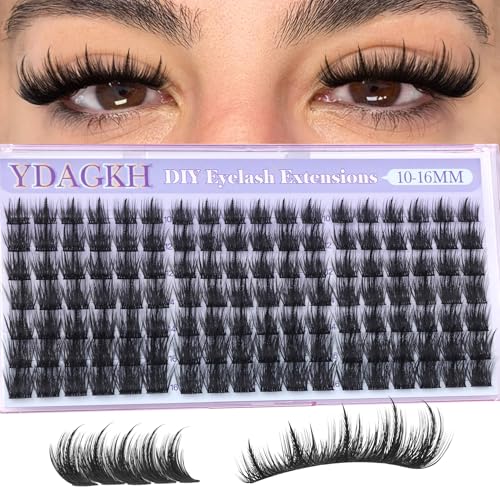 YDAGKH K Animated Spiky Wispy Manga Eyelash Clusters - 10-16mm D Curl, DIY Volume Anime Lashes for Baddie Makeup