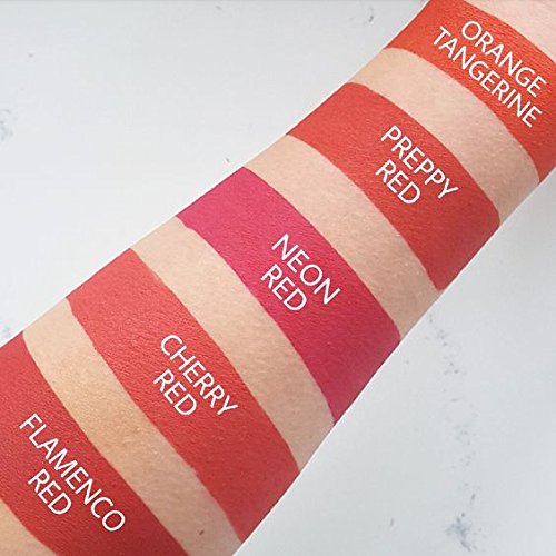 Aromi Bright Red Matte Liquid Lipstick | Red Hot Lip Color, Vegan, Cruelty-free, Long-lasting, Smudge Proof, Waterproof, Handmade (Preppy Red)