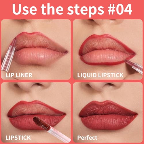 Waterproof Lip Liner & Matte Lip Glaze Set, 2 Pc Nude