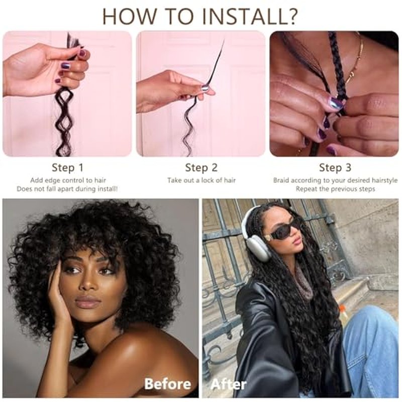 Boho Braiding Hair Deep Wave 18 Inch 2 Bundle Pack