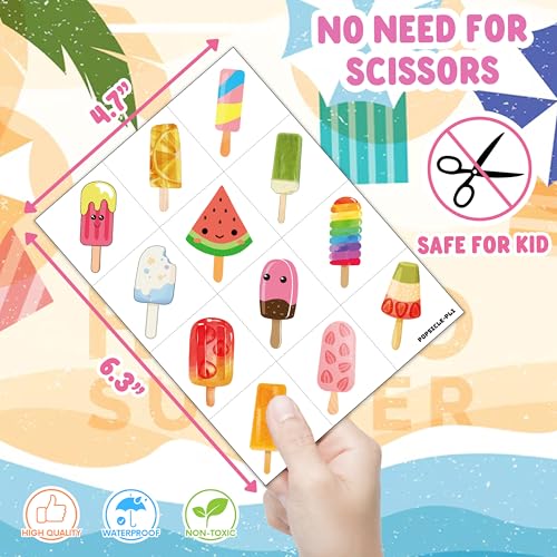 96 PCS Ice Cream Temporary Tattoos | Party Favors
