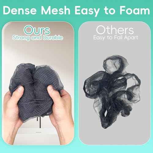 Loofah 4 Pack 75g Extra Large Loofa Set Soft Bath Sponge Thick Body Wash Puffs for Shower Flower