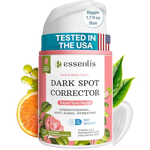ESSENLIS Dark Spot Remover for Face, Body, Underarms, Armpit, Knees, Elbows, Sensitive Area, Promotes Anti-Aging Effect, Dark Spot Corrector for Women and Men