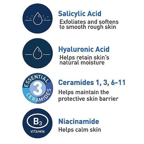 CeraVe SA Cleanser | Salicylic Acid Cleanser with Hyaluronic Acid, Niacinamide & Ceramides| BHA Exfoliant for Face | Fragrance Free Non-Comedogenic | 16 Ounce