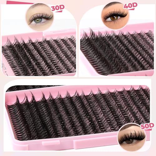 Wispy Lash Clusters Kit 800pcs Lash Extension Kit DIY Eyelash Clusters 30D&40D&50D Lashes Clusters 8-18mm With Lash Bond and Seal, Lash Tweezers, Lash Remover£¬Lash Brush