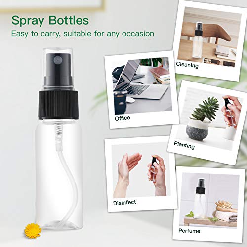 Clear 1oz Mini Travel Spray Bottles (12 Pack) - BPA-Free Plastic, Fine Mist