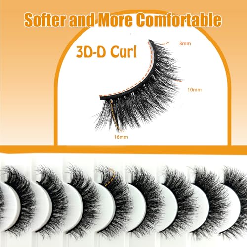 Loladook 16mm Cat Eye Mink Lashes - 3D Fluffy Wispy